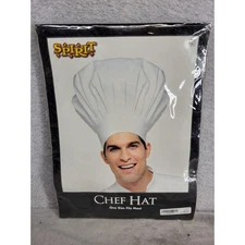 Spirit Halloween Chef Hat Costume One Size White Kitchen Cooking Pretend Play