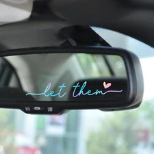 Let Them Mental Health Awareness Rearview Mirror Sticker Self love Car Decal ...