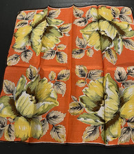 VINTAGE HANKIE - BEAUTIFUL COLORS - FLOWERS - SILK