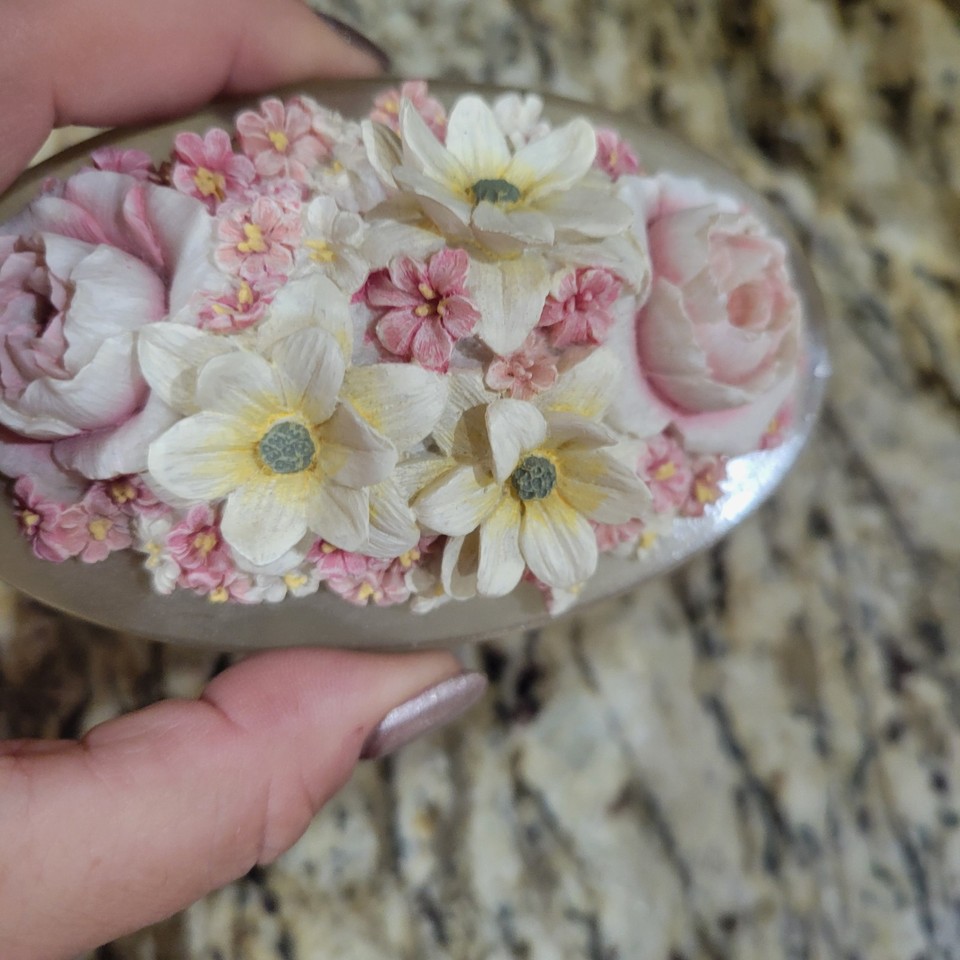 longaberger style miniature basket floral resin top | eBay