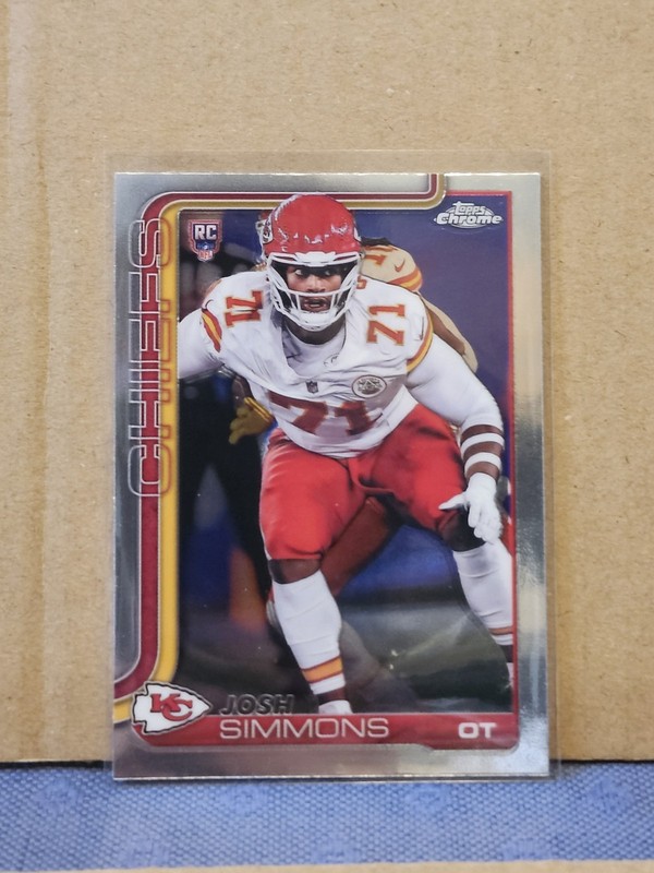 2025 Topps Chrome - Rookies Josh Simmons #304 (RC) Kansas City Chiefs