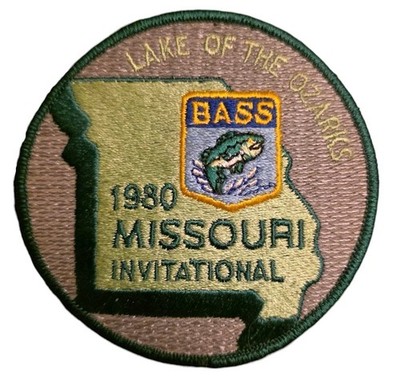1980 B.A.S.S. Missouri Invitational Bass Tournament Patch Lake of The Ozarks