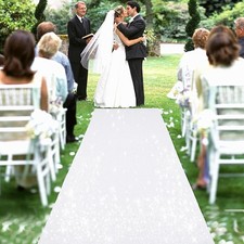 White Sequin Wedding Aisle Runner 2x15ft