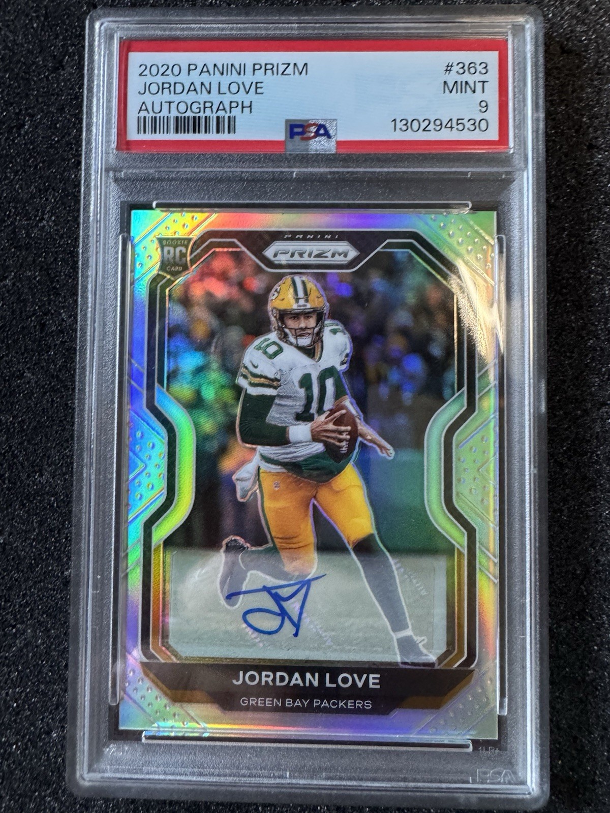 JORDAN LOVE 2020 PANINI PRIZM SILVER ROOKIE AUTO #363 PACKERS MINT PSA 9 Q2167
