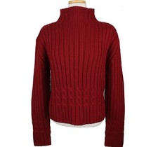 Other Brand Sergio Tacchini Vintage Red Cable Knit Turtleneck Wool 26809822