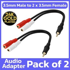 4 Pack Stereo 3.5mm Male to 2x3.5mm Female Headphone Mic Y Splitter Cord Adapter