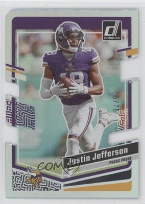 2023 Panini Donruss Press Proof Silver Die-Cut 5/75 Justin Jefferson #196 16em