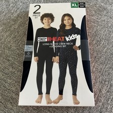 32 Degrees Heat Kids Long Sleeve Crew Neck Legging Set Black, XL
