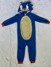 Sonic the Hedgehog One Piece Pajamas Hoodie Costume Suit Size XS 4/5