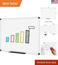48x36 Inches Wall Mounted Dry Erase Board with Marker Tray  Easy Installation