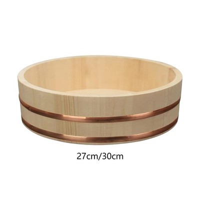 Holz Sushi Reisschale Multifunktionale Runde Kühlschale Reiskübel für Koreaner