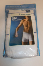 NOS Life Styled By Jockey 2 Pack White Boxer Briefs Size L 36"-38" 2005 VTG