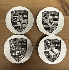 Genuine Set Of Porsche Emblem Wheel Centre Caps Silver 65mm 95B X4