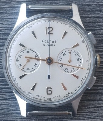Vintage men's Poljot Strela hand-winding chronograph watch cal. 3017