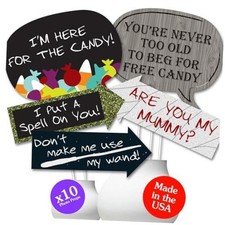 Funny Trick or Treat - Halloween Party - Photo Booth Props Kit - 10 Piece