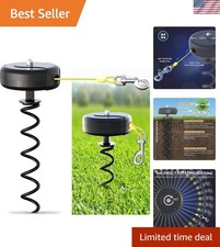 Secure 30ft Dog Tie Out System with 360  Freedom and Heavy Spiral Ground Stake