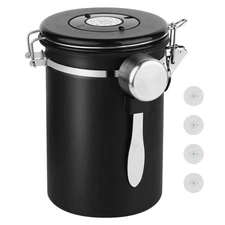 Coffee Canister Storage Container - 22OZ Stainless Steel Airtight Bean Grounds