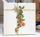Art Deco themed, Red Poinsettias Emery, Bird Th. Christmas Gift Box. 1930s. USA. — photo 2