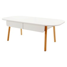 Modern White Wood Coffee Table with Storage