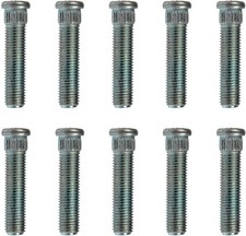 Set of Ten Studs 1/2" Longer Than Stock Wheel Stud Lug M12 x 1.5, Silver