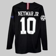 Neymar JR #10 PSG Retro Away jersey Black long Sleeve Jersey Mens