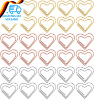 30 StüCk Herz BüRoklammern Set（ Silber/RoséGold/Gold BüRoklammern）,BüRoklammern,