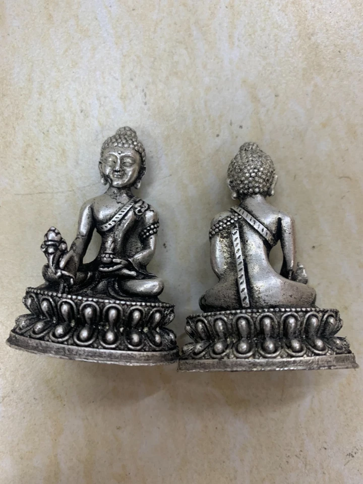 2件装精美藏银手工制作*释迦牟尼佛*雕像 — 第 3/4 张图片