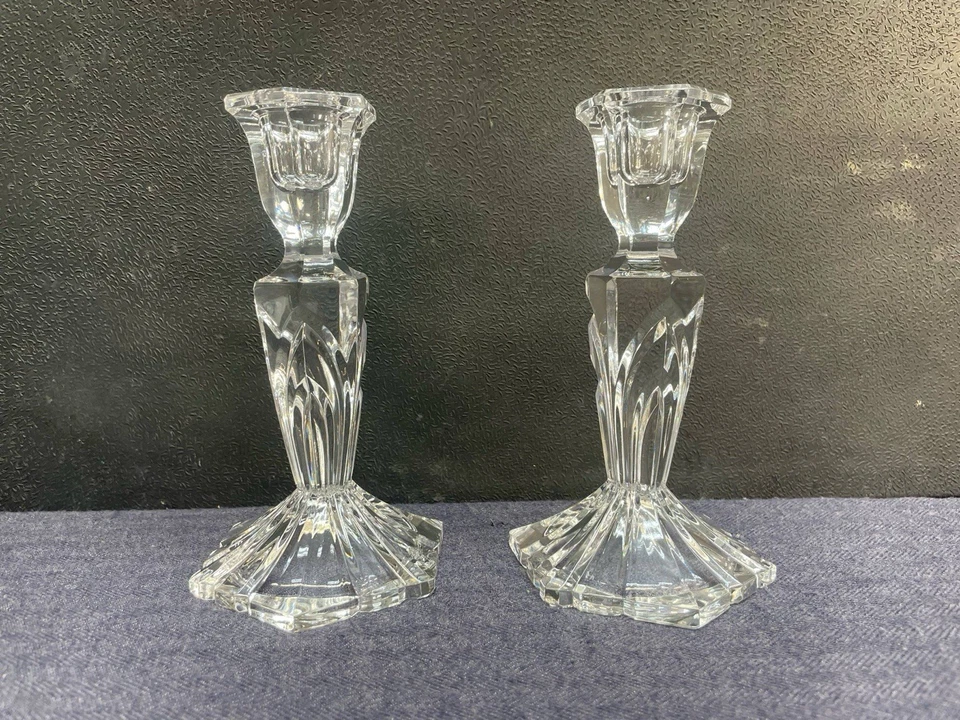 Pair Of Fifth Avenue Crystal Palisades 7” Candle Holder Candlesticks Set of Two - Image 4 of 4