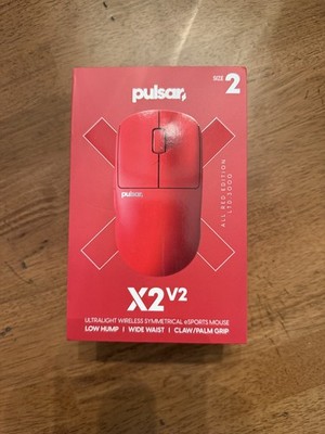 Pulsar X2V2 Red Medium Wireless Mouse - 4K Dongle - X-Raypad Jade Air Skates