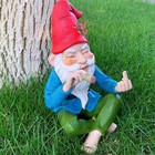Funny Garden Gnome Statue Outdoor Decor Gift Meditating Resin Gnome Drunk Gnome