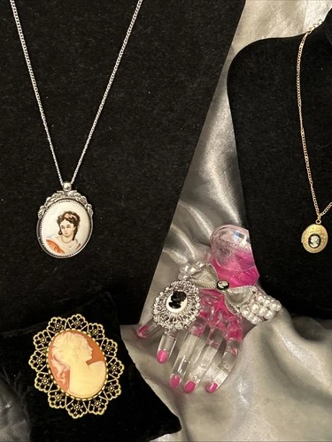 Cameo Costume Jewelry Lot Of 5 Vintage To Now