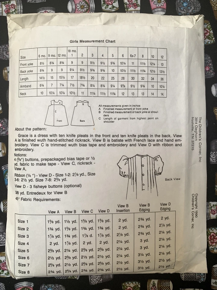 *OOP/DE COLECCIÓN* NUEVOS PATRONES THE CHILDREN'S CORNER “Gracia” Talla 5-6-7-8 UC/FF Foto 2 de 4