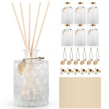 Glass Reed Diffusers Bottles for Home, Diffuser Bottles with 40PCS Reed Diffu...