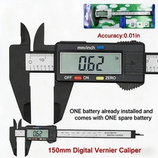 6" 150mm Digital Caliper Micrometer LCD Gauge Vernier Electronic Measuring Tool