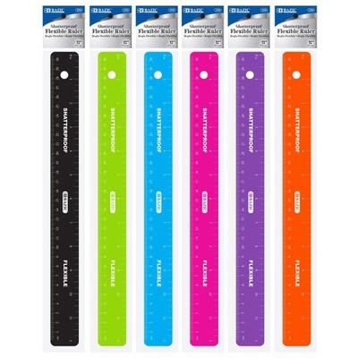 BAZIC Products Shatterproof Flexible Curve Ruler 12'' (30cm), Inches Centimete...