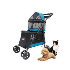 PETIQUE Pet  Pets Double Decker Pet Stroller, 11.53 Pound, Teal Fast Ship