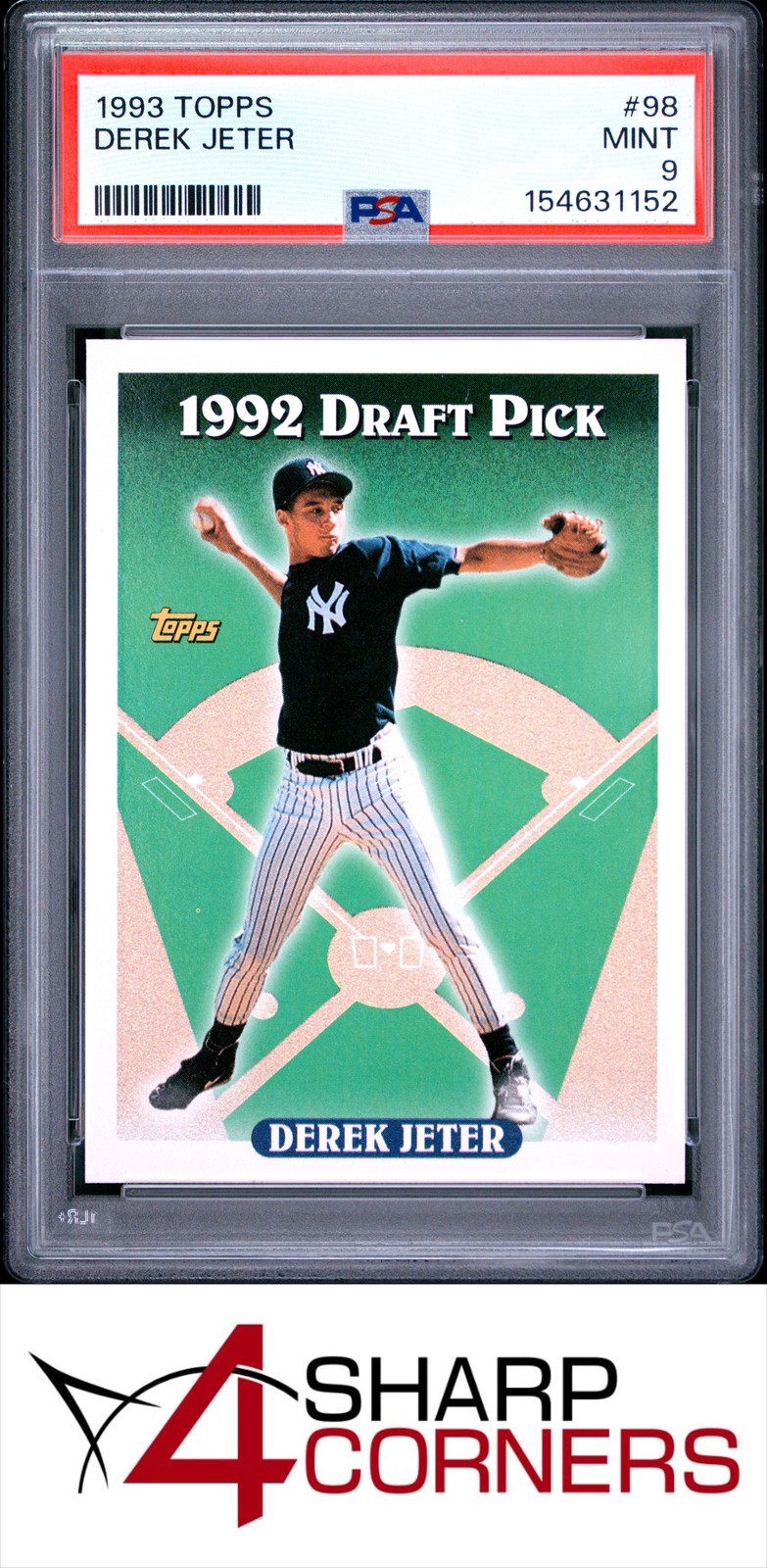 1993 TOPPS #98 DEREK JETER RC YANKEES HOF PSA 9