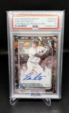 2024 BOWMAN DRAFT CHROME PROSPECT AUTO PEANUTS REFRACTOR SAM ANTONACCI /5 PSA 10