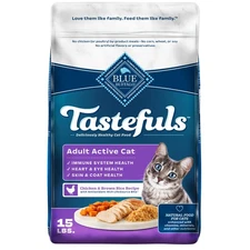 Blue Buffalo Tastefuls Natural Dry Cat Food, Chicken & Brown Rice, Active Adult,