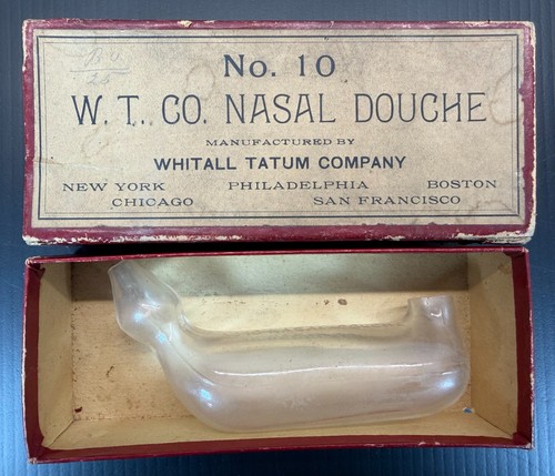 Whitall Tatum & Co. Nasal Douche #10 Vintage Home Medical Glass In Original Box