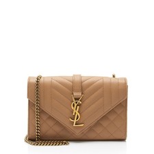 Saint Laurent Mixed Matelasse Grain de Poudre Monogram Small Shoulder Bag