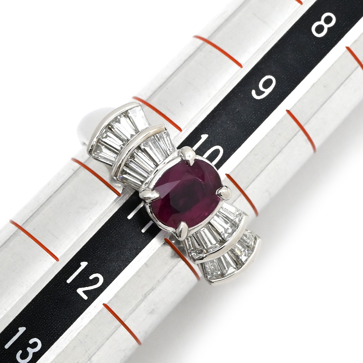 Ring ring Ruby da Earring Pt900 Ruby diamond Plat… - image 5