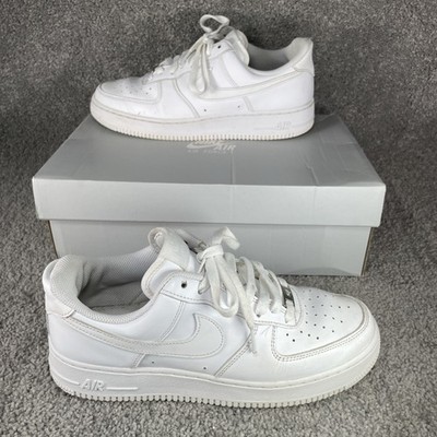 Herren Nike AF1 Turnschuhe Größe 6,5 UK / EUR 40,5 Triple White 07  Leder Schuhe