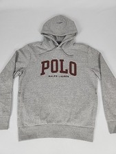Polo Ralph Lauren Big Pony Pullover Hoodie Sweatshirt Size M Men's Gray Pockets