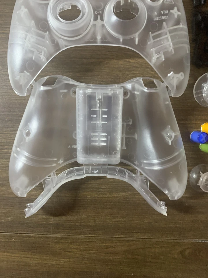 Microsoft Xbox 360 Controller Full Replacement Shell Cover Buttons Parts Clear - Image 3 of 4