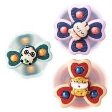 ALASOU 3PCS Suction Cup Spinner Toys for 1-3 Year Old Boys  Girls - Spinning To
