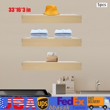 5 Pcs Foamed PVC Storage Shelves Wall-mounted Storage Racks for Bathroom Kitchen
