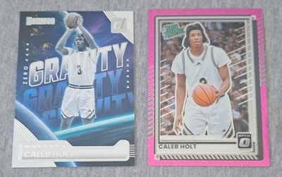 2025-26 Donruss Basketball Caleb Holt 2 Card Rookie Lot With Pink Optic/275