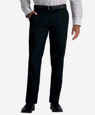 Haggar Mens Comfort Performance Dress Pant, Black, 32x30