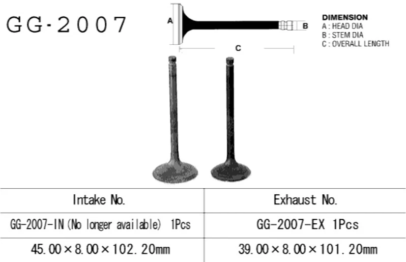 Válvula de escape Yamaha TT500 1976-1978 para moto de cross Vesrah Foto 2 de 3